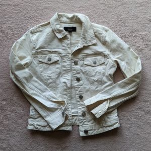 J. Crew Indigo white denim jean jacket, size XS
